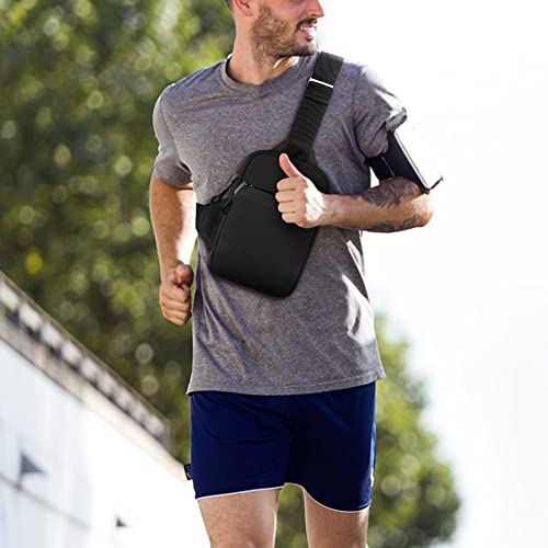 DONGKER Sling Bags,Chest Crossbody Bag Waterproof for Men & Women Hiking Travel Outdoor Sports (5.3"x6.9" black, S)