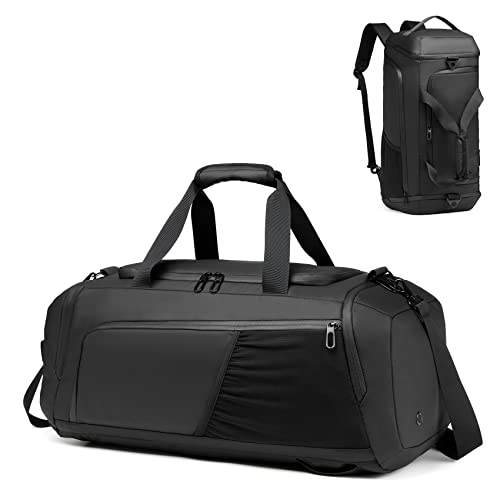 Gym Sports Bag for Men,40L Waterproof Gym Duffle Bag with Shoes Compartment and Wet Pocket,Travel Duffel Bag with Shoulder Strap and Backpack Function