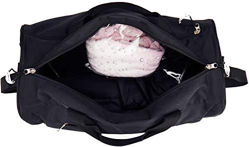 KASIBON Sports Gym Bag with Shoes Compartment and Wet Pocket, Travel Duffle Bag for Men and Women (Black), 20 * 10.5* 10 inches