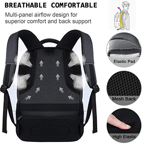 KASIBON Laptop Backpack with USB Charging&Headphone Port,Anti-Theft with Breathable Padded Shoulder Strap, Water Resistant Computer Rucksack for Business/School/Work/Travel