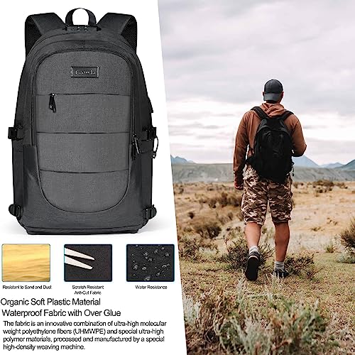 Travel Laptop Backpack Water Resistant Anti-Theft Bag with USB Charging Port and Lock 14/15.6 Inch Computer Business Daypack for Women Men College School Student Hiking