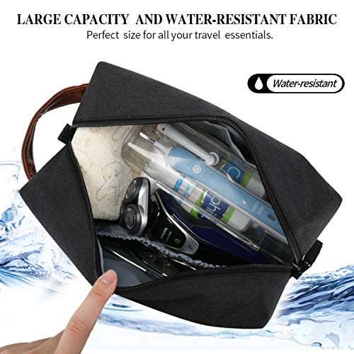 KK Water - Resistant Hanging Toiletry Travel Bag – Spacious Black Gym, Shaving, Make Up Bag for Men & Women