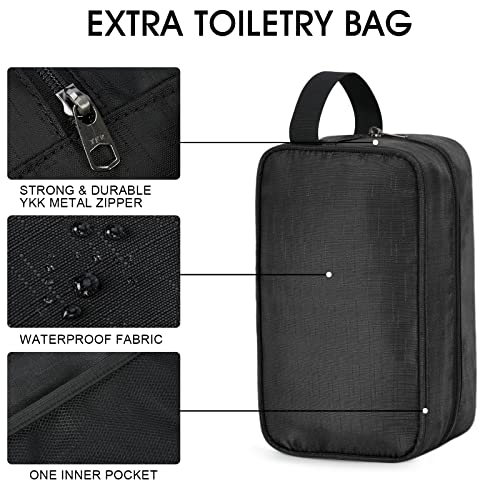 Lubardy Travel Duffle Bag for Men Sports Bag Foldable Weekend Overnight Bag Women Water Resistant Holdall Bag with Toiletry Bags Black 65L