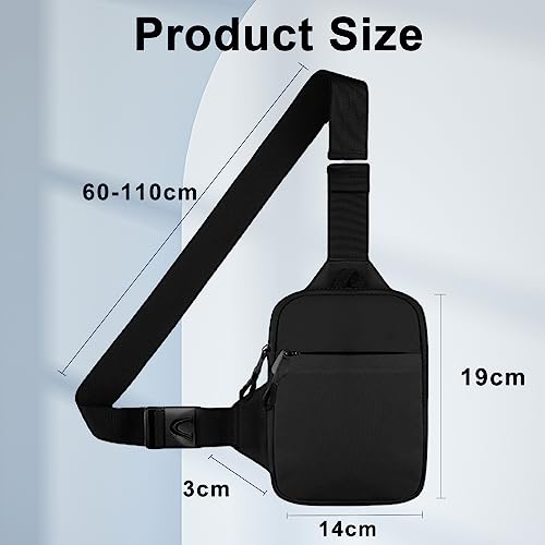 flintronic Sling Bag, Waterproof Chest Bag for Men and Women, Mini Breathable Crossbody Shoulder Bag with Zipper, Lightweight Shoulder Backpack for Travel Hiking Cycling Camping Outdoor Sports