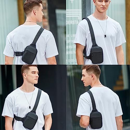 flintronic Sling Bag, Waterproof Chest Bag for Men and Women, Mini Breathable Crossbody Shoulder Bag with Zipper, Lightweight Shoulder Backpack for Travel Hiking Cycling Camping Outdoor Sports