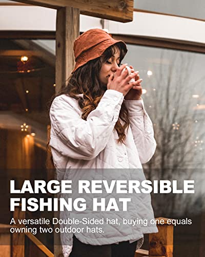 Zylioo XX-Large Bucket Sun Hats for Super Big Heads Reversible Fishing Hats Double Sided Fisherman Hat for Golf Hiking Outdoor
