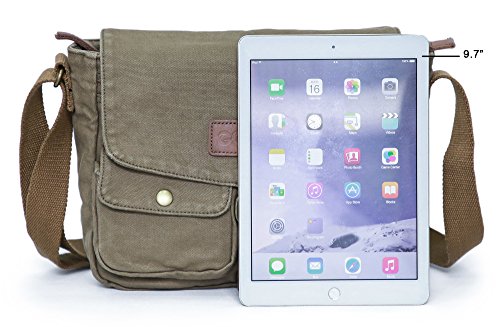 Gootium Vintage Canvas Messenger Bag Men’s Crossbody Bag, Army Green