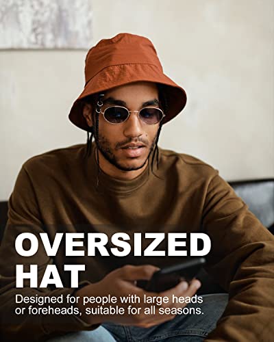 Zylioo XX-Large Bucket Sun Hats for Super Big Heads Reversible Fishing Hats Double Sided Fisherman Hat for Golf Hiking Outdoor