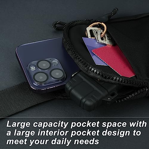 flintronic Sling Bag, Waterproof Chest Bag for Men and Women, Mini Breathable Crossbody Shoulder Bag with Zipper, Lightweight Shoulder Backpack for Travel Hiking Cycling Camping Outdoor Sports