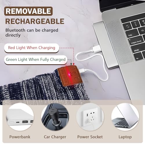 Bosttor Bluetooth Beanie, Warm Fleece Lined Winter Hats for Men, Knit Beanie with Headphones for Fishing Cycling Running, Skullies & Beanies for Men Dad Stocking Fillers Black