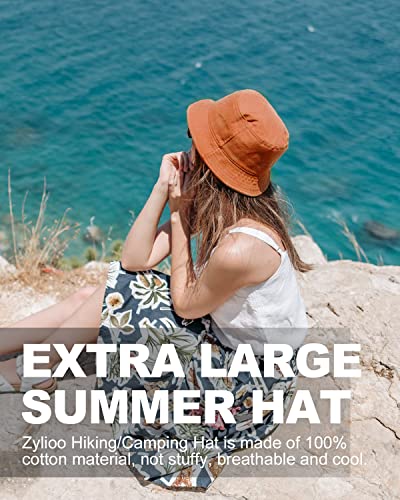 Zylioo XX-Large Bucket Sun Hats for Super Big Heads Reversible Fishing Hats Double Sided Fisherman Hat for Golf Hiking Outdoor