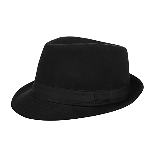 Men Fedora Trilby Hat Panama Hat Elegant Winter Bowler Hat Short Brim Jazz Cap Vintage Style Gentleman Jazz Hat Warm Autumn Winter Hat Homburg Party Hat Gangster Hat For Travel Beach Party Outdoor
