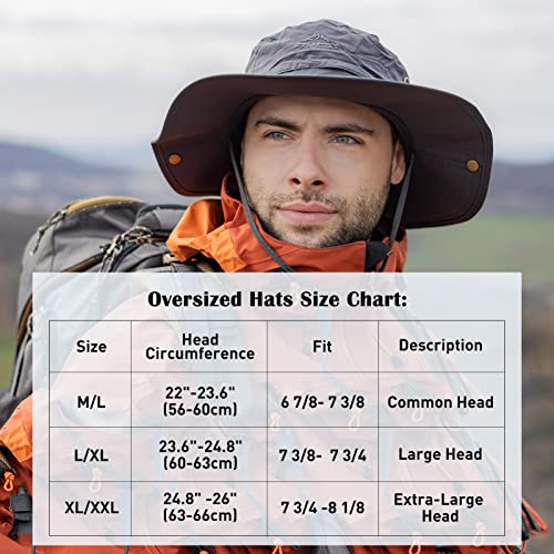 Comhats Ladies Womens SPF 50 Safari Hat Waterproof for Men Folding Summer UV Protection Wide Brim Womens Sun Shade Hat Bucket Fishing Hiking Boonie Hat 56-60CM Dark Grey