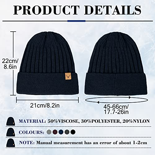NEOLA Beanie Hat Mens - Winter Thermal Hats with Fleece Lined Skullies & Beanies Warm Soft Stretchable Knitted Cuffed Skull Caps Hats for Men Outdoor UK