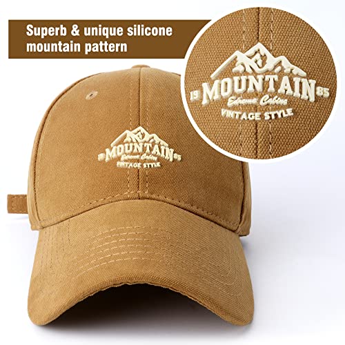 Baseball Cap Mens - Peak Embossed Patterns Baseball Hats, Classic Strapback Cap Adjustable Summer Sun Hat Sports Cap for Outdoor Men UK Khaki