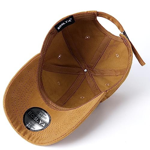 Baseball Cap Mens - Peak Embossed Patterns Baseball Hats, Classic Strapback Cap Adjustable Summer Sun Hat Sports Cap for Outdoor Men UK Khaki