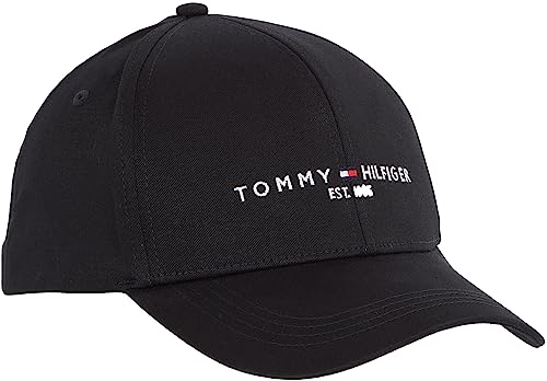 Tommy Hilfiger Men TH Established Baseball Cap, Black (Black), One Size