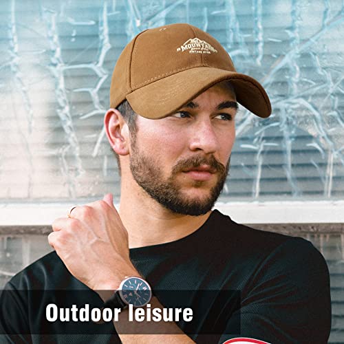 Baseball Cap Mens - Peak Embossed Patterns Baseball Hats, Classic Strapback Cap Adjustable Summer Sun Hat Sports Cap for Outdoor Men UK Khaki