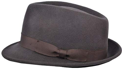 Elegant 100% Wool Trilby Hat Waterproof & Crushable Handmade with Grosgrain Band (UK-Unique) (Brown, Medium 57 cm)