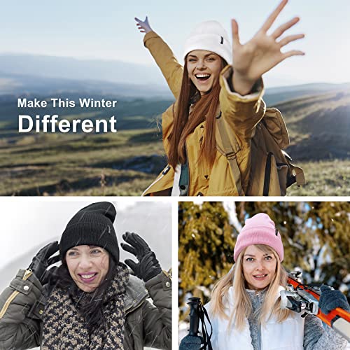 Lesgrod Beanie for Men,Comfortable Breathable Soft Cuffed Beanie with Thick Warm Lining，Winter Hats for Men, Gifts for Men Black