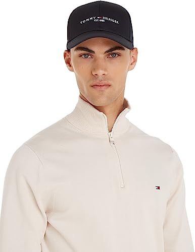 Tommy Hilfiger Men TH Established Baseball Cap, Black (Black), One Size