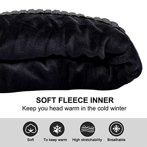 Unisex Beanie Hat - Winter Knit Hat Stretchy Soft Cuffed Beanie with Supersoft Velour Thermal Lining (Grey)