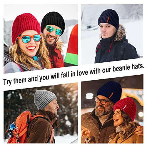 Unisex Beanie Hat - Winter Knit Hat Stretchy Soft Cuffed Beanie with Supersoft Velour Thermal Lining (Grey)