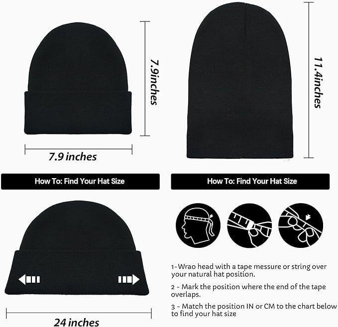 Winter Beanie Hat for Mens- Soft & Streachy Cuffed Mens Beanie Hat- Crafted from Acrylic Polyester Blend, Boys Woolen Hats Men Perfect for Gifting (Black).