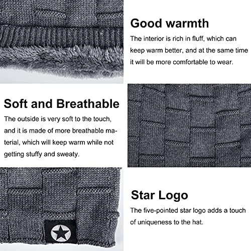 2 Pack Slouch Beanie Warm Mens Hats Soft Rasta Mens Beanies Hats Slouchy Caps Winter Hats for Men