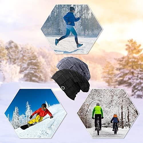 2 Pack Slouch Beanie Warm Mens Hats Soft Rasta Mens Beanies Hats Slouchy Caps Winter Hats for Men