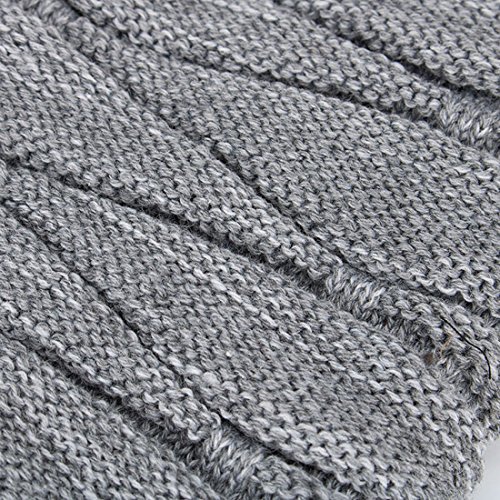 DD UP Winter Beanie Hat Men Warm Knit Long Slouch Skull Cap Thermal with Soft Fleece Lining Gray