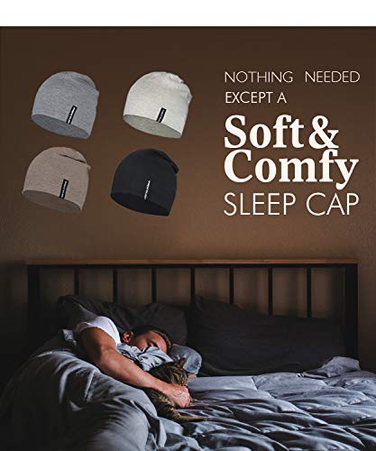 EMPIRELION 9" Multifunctional Lightweight Beanies Hats, Sun Protection Running Skull Cap Helmet Liner Sleep Caps for Men Women (Black)