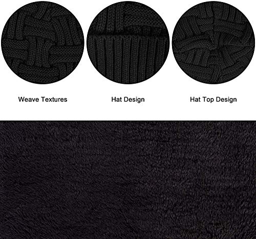 Chalier Cozy Mens Hats Slouch Beanie Hat Winter Hat Mens Knitted Baggy Mens Cap Black Beanies Hats for Mens Gifts（Black）