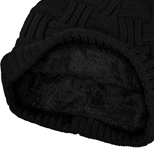 Chalier Cozy Mens Hats Slouch Beanie Hat Winter Hat Mens Knitted Baggy Mens Cap Black Beanies Hats for Mens Gifts（Black）