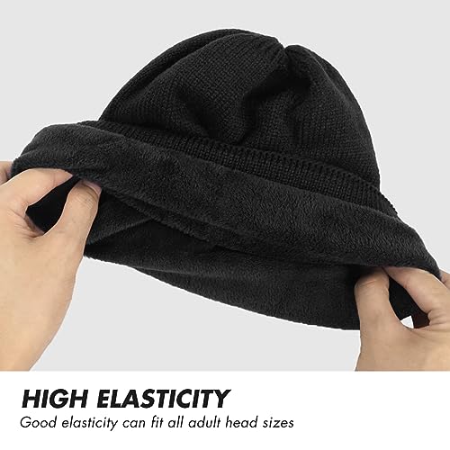 HIYATO Beanie Hat Men, Unisex Warm Hats for Winter, Thermal Double Layered Soft Beanie, for Men Women Dad Mom(Black)