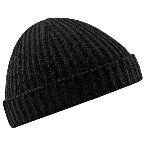 Beechfield Unisex Retro Trawler Winter Beanie Hat Baseball Cap, Black, One Size