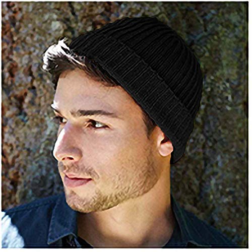 Beechfield Unisex Retro Trawler Winter Beanie Hat Baseball Cap, Black, One Size