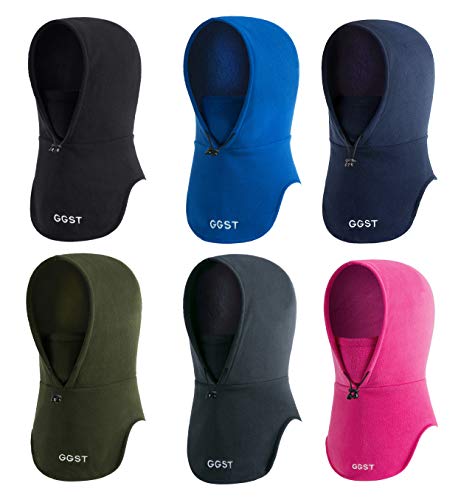 GG ST Balaclava Windproof Ski Mask Winter Thermal Fleece Hood Heavyweight Neck Warmer Snood Outdoor Sports Face Covers Hat for Men & Women Gray