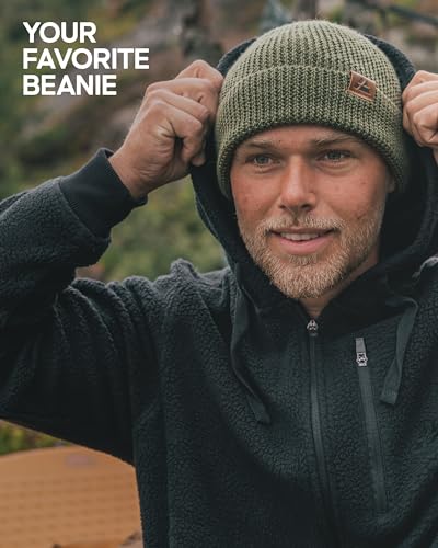 DANISH ENDURANCE Beanie Hat for Autumn, Winter, Fisherman Beanie, Unisex, Thermal, Merino Wool Green
