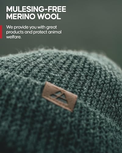 DANISH ENDURANCE Beanie Hat for Autumn, Winter, Fisherman Beanie, Unisex, Thermal, Merino Wool Green