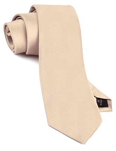 Gusleson 3.15" (8cm) Fashion Champagne Ties for Men Adult Necktie Men's Solid Silk Tie (UK0791-10)