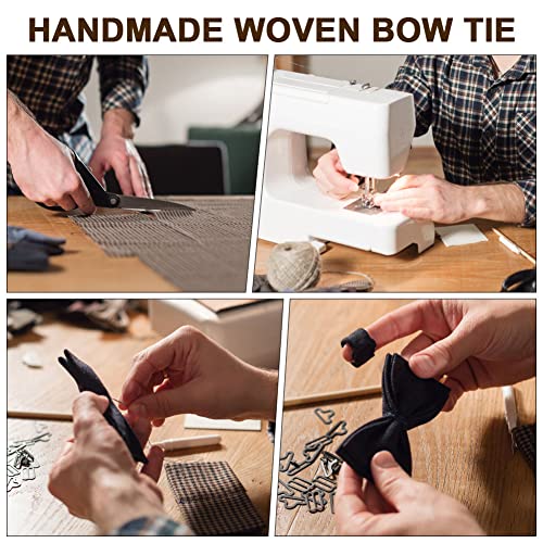 URAQT Men's Bow Tie, Classic Solid Color Pre-Tied Bow Tie for Men, Satin Tux Bowtie, Adjustable Formal Neck Bowtie for Parties, Wedding (Black)