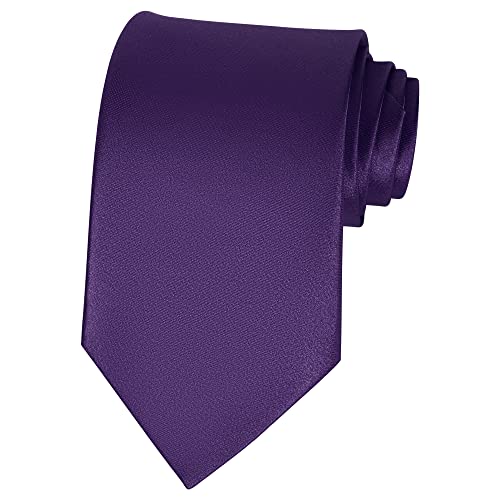 Lollanda Purple Ties for Men Solid Color Ties for Wedding Business Men Ties Neck Tie 8cm/3.15" (Purple)