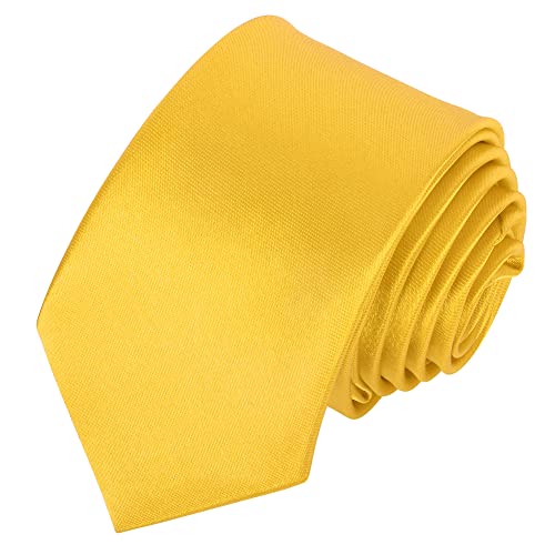 Beaface Ties for Men 2" Ties Mens Ties Solid Color Wedding Business Neckties 5cm (Gold Yellow)