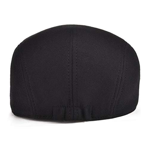 NALITARE Men's Cotton Flat Ivy Gatsby Newsboy Driving Hat Cap (Black)