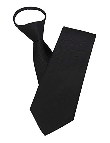 JEMYGINS Mens Black Pre-tied Tie Adjustable Neck Tie