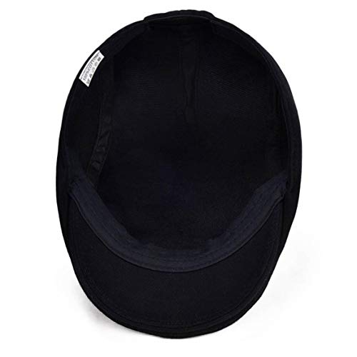 NALITARE Men's Cotton Flat Ivy Gatsby Newsboy Driving Hat Cap (Black)