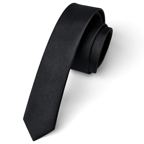 Enlision Black Tie Skinny Black Ties for Men Funeral Solid Color 4cm Slim Necktie Classic Formal Silk Tie For Wedding Party Business