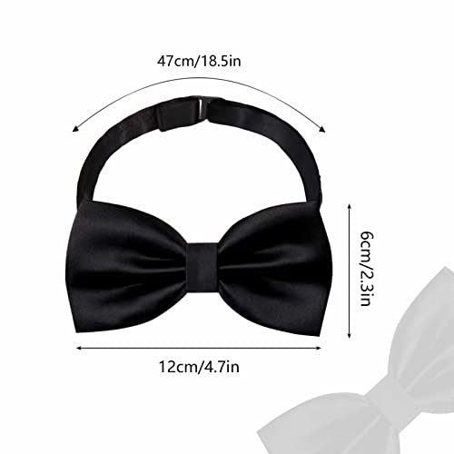 AONAT Adjustable Bowtie, Black Bow Tie for Men, Tux Bowtie Formal Classic Pre-Tied Bow Tie, Neck Bowtie Satin Bow Tie for Party Wedding