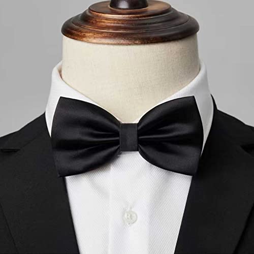 AONAT Adjustable Bowtie, Black Bow Tie for Men, Tux Bowtie Formal Classic Pre-Tied Bow Tie, Neck Bowtie Satin Bow Tie for Party Wedding
